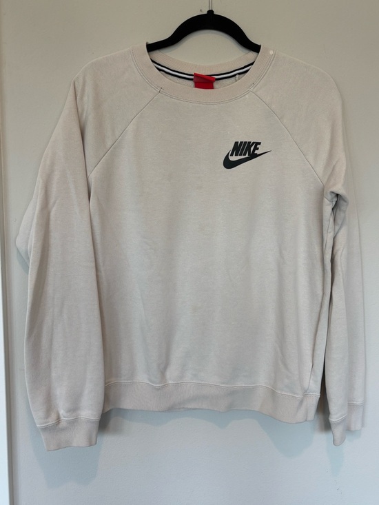 Nike Tops - Nike Cream Crewneck Sweatshirt with Black Swoosh 179